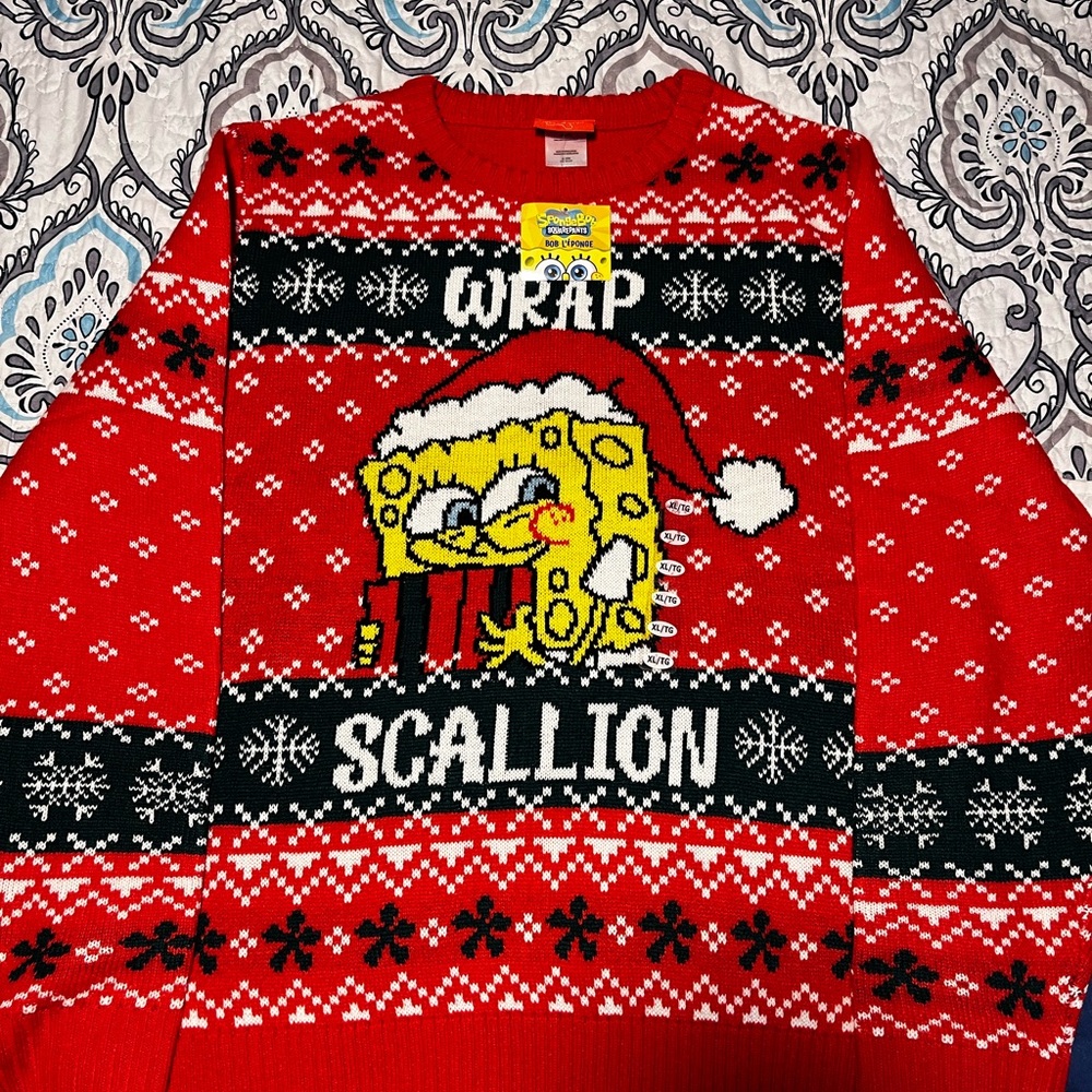SpongeBob SquarePants Red Wrap Scallion Sweater
